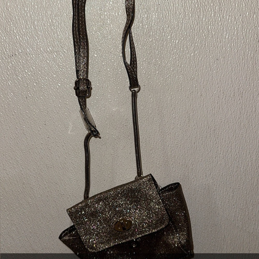 Candie's Glittery Crossbody Bag - Silver and Black